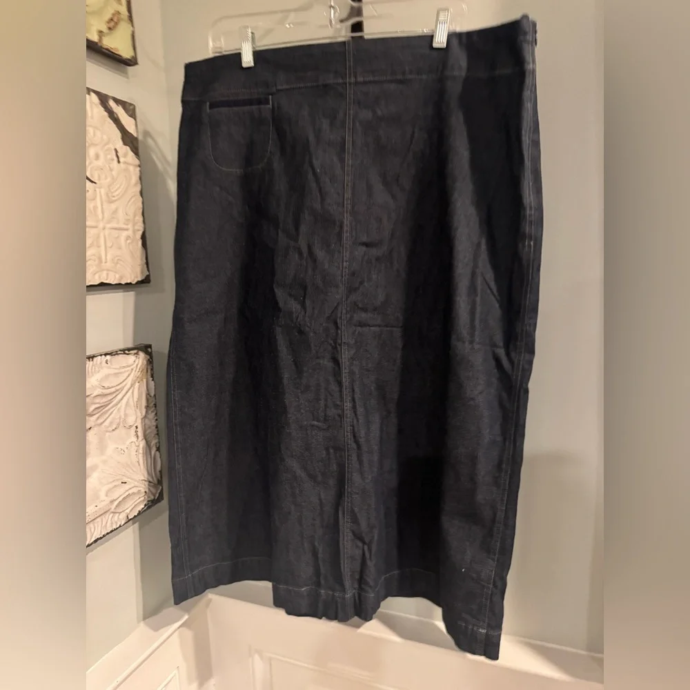 Eileen Fisher A Line Denim Stretch Skirt Size XL NWT - Picture 3 of 8